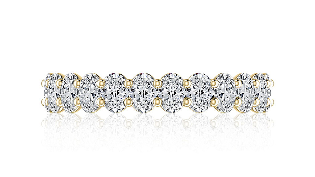 A.JAFFE 14K Yellow Gold 1.71 CTW Diamond Oval Shaped Wedding Band