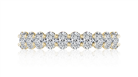 A.JAFFE 14K Yellow Gold 1.71 CTW Diamond Oval Shaped Wedding Band