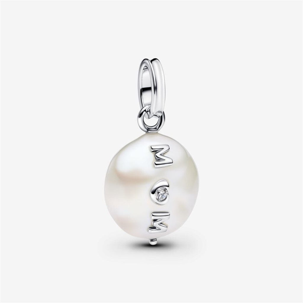 Pandora Moments Treated Freshwater Cultured Baroque Pearl Mom Dangle Charm