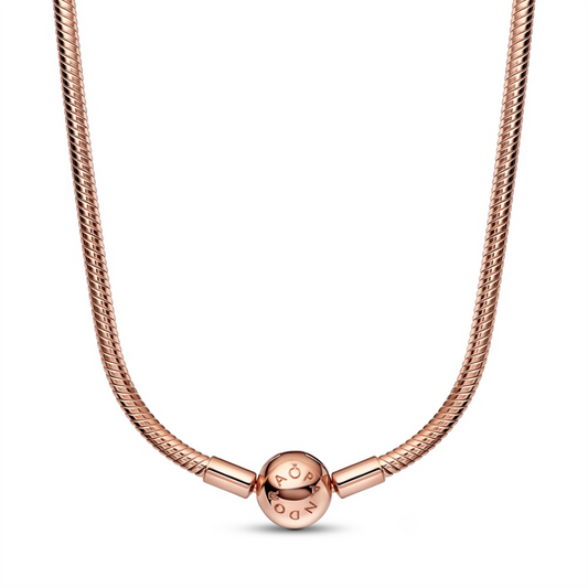 Pandora Moments 14K Rose Gold Plated Snake Chain Necklace 45"