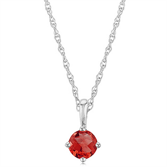 Carla Ladies 14K White Gold Ruby Solitaire Necklace