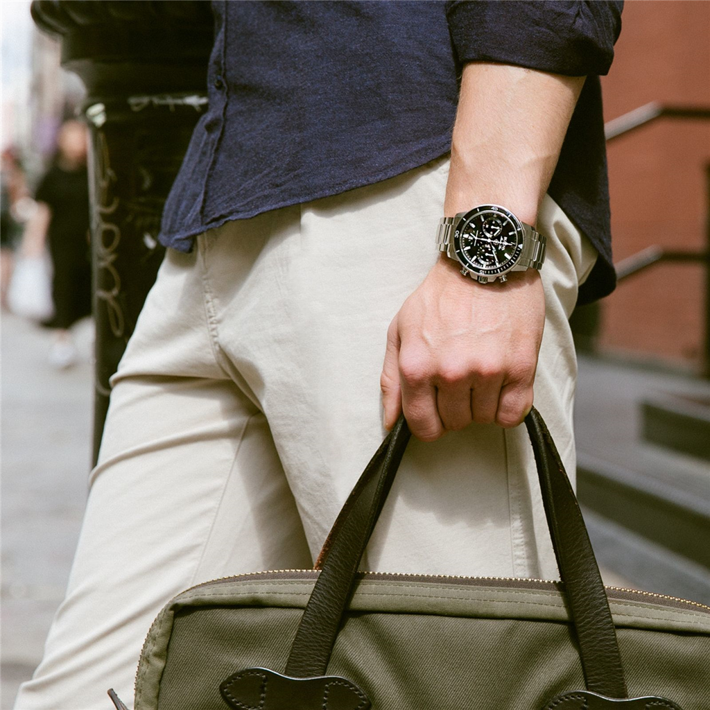 Bulova Men's Marine Star Black Dial Chronograph Watch
