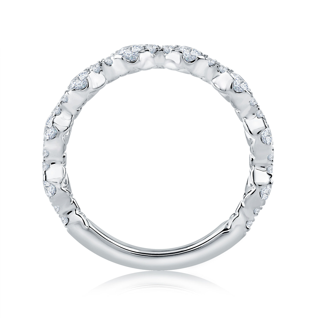A.JAFFE Ladies 14K White Gold "Seasons of Love" Wedding Band