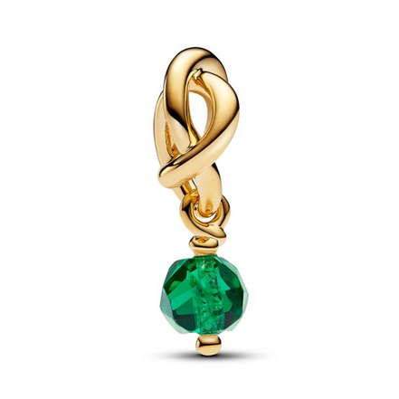 Pandora Moments May Faceted Green Eternity Circle Dangle Charm