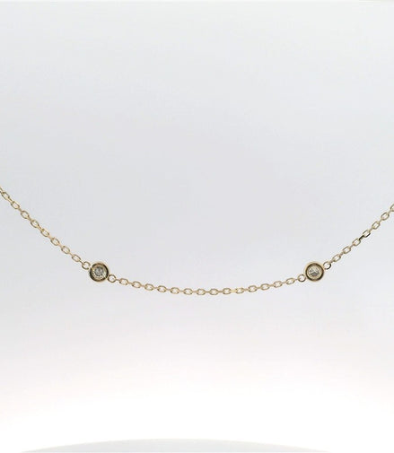 14K Yellow Gold 0.73 CTW Diamond Bezel Set Stationary Necklace
