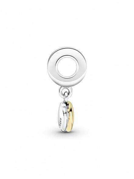 Two-Tone Double Heart Dangle Charm