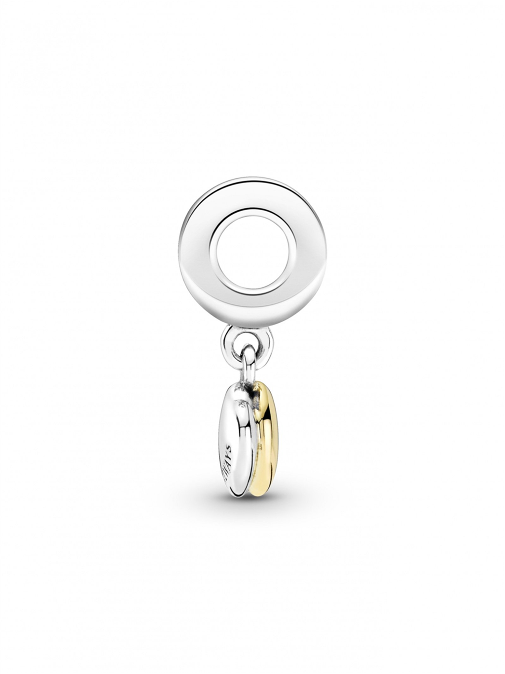 Two-Tone Double Heart Dangle Charm
