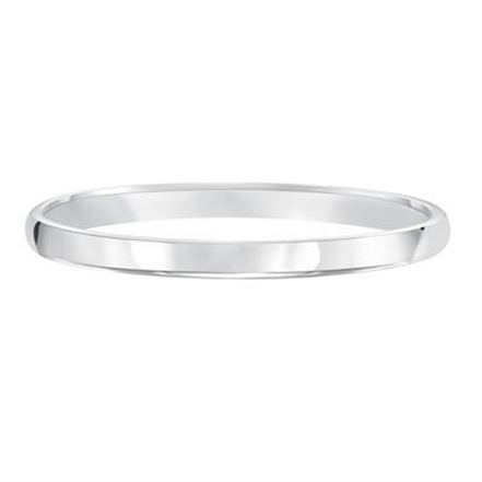 Low Dome 14K White Gold 2MM Comfort Fit Plain Wedding Band
