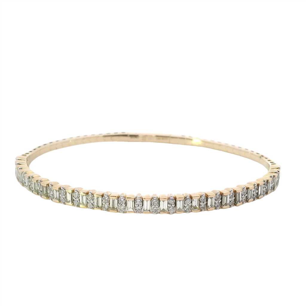 14K Yellow Gold And 2.06 CTW Diamond Flex Bangle Bracelet