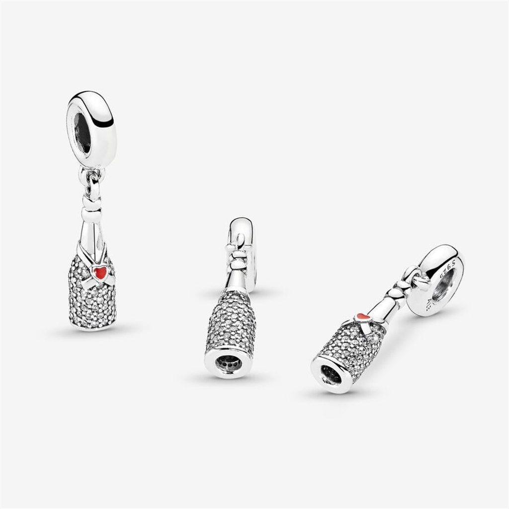 Pandora Moments Sparkling Wine Silver Dangle