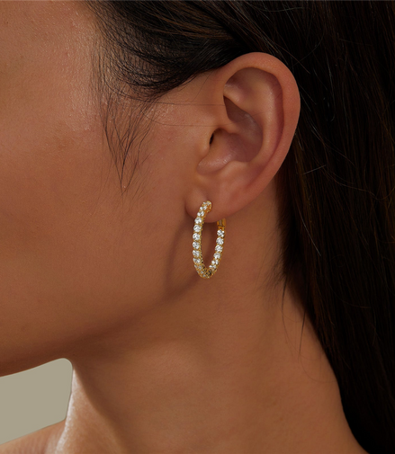 Lafonn 16MM x 20MM Oval Hoop Earrings