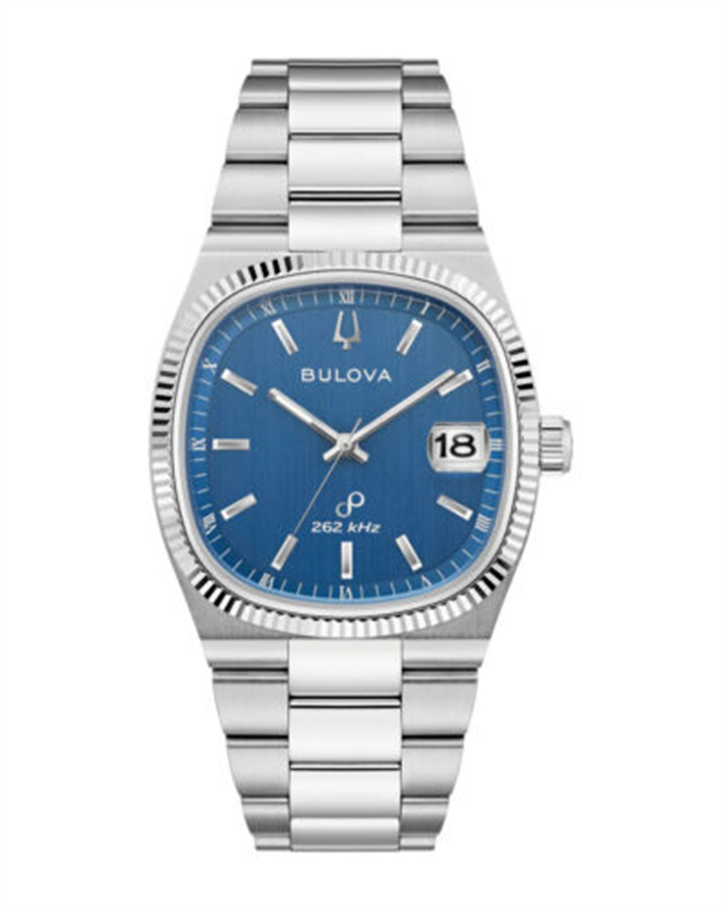 Bulova Men's Super Seville Blue Dial Stainless Steel Watch