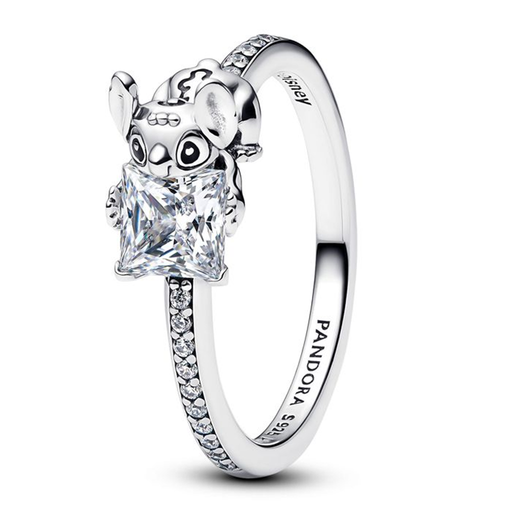 Pandora Disney Stitch & Stone Sterling Silver Ring Size 6