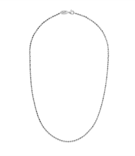 Desmos Rhodium Plated Design Mirror Necklace 18"