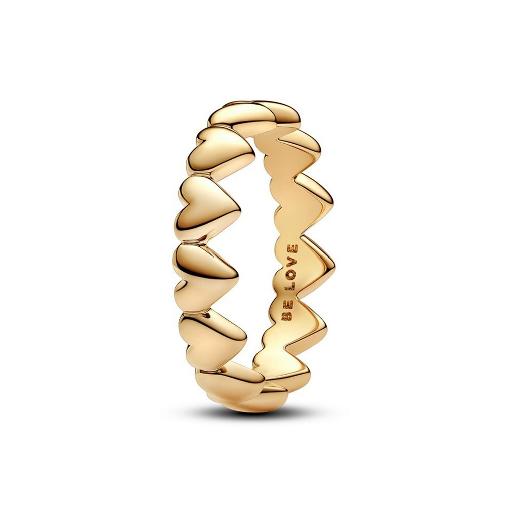 Pandora Moments Row of Hearts Ring Size 4.5