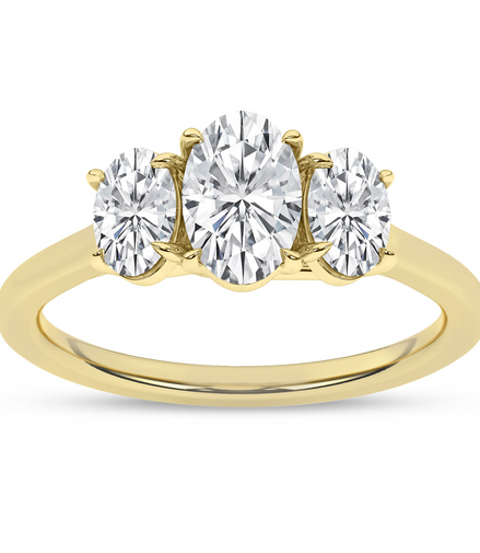 14K Gold 2 CTW Lab Grown Diamond 3 Stone Engagement Ring