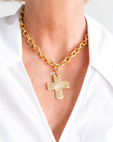 Susan Shaw Solid Cross Necklace