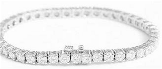 Ladies White Gold 8 CT Diamond Tennis Bracelet