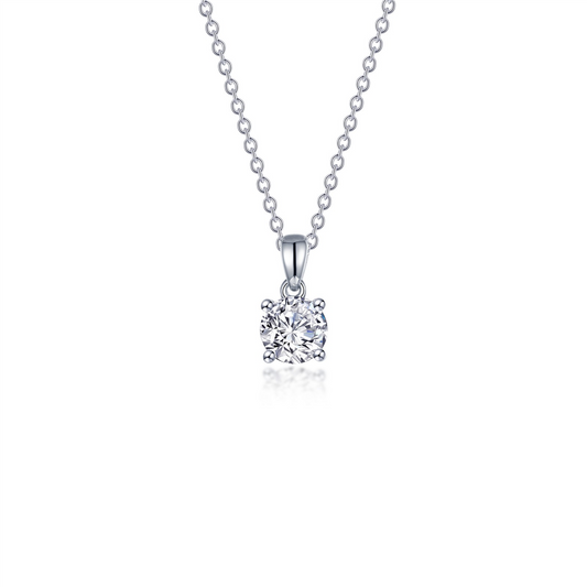 LaFonn 0.65 CTW Simultaed Diamond 4 Prong Solitaire Necklace