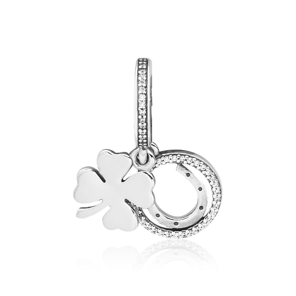 Lucky Four-Leaf Clover Dangle Charm