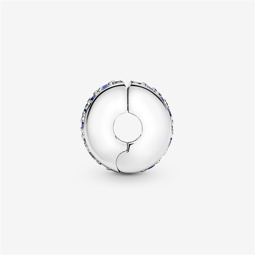 Pandora Moments Blue Pavé Clip Charm