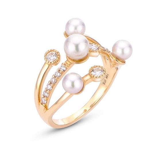 Imperial Pearl 14K Yellow Gold Akoya Pearl Ring Size 7