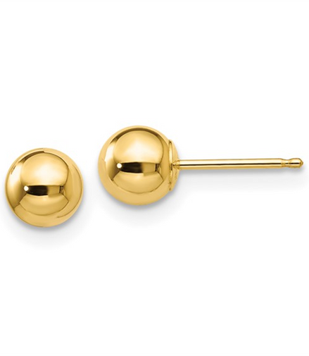 14Ky 5Mm Ball Post Earring