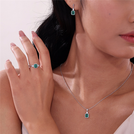 Lafonn 0.91 CTW Simulated Diamond and Emerald May Birthstone Necklace
