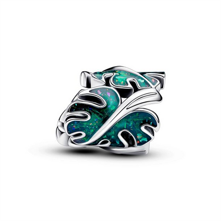 Pandora Moments Green Monstera Leaves Charm