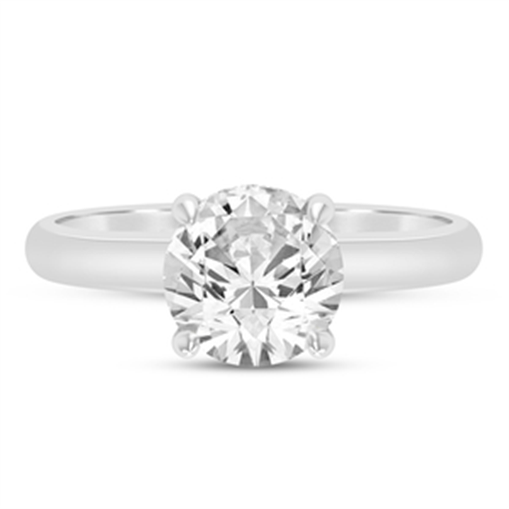 14k White Gold 2 CTW Round Diamond Semi-Mount Engagement Ring