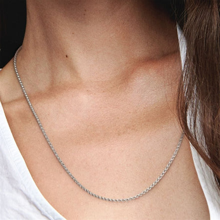 Pandora Moments Silver Rolo Chain Necklace 60 cm