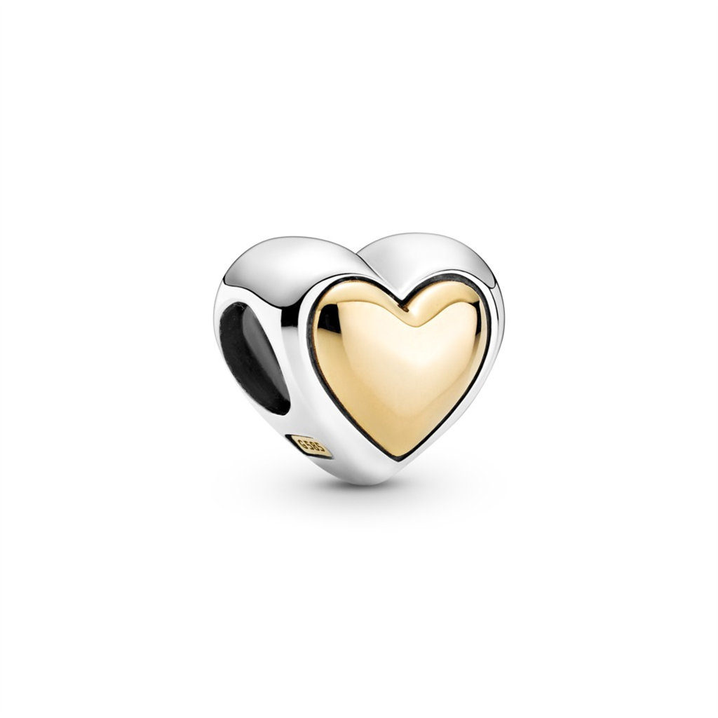 Pandora Moments Domed Golden Heart Charm
