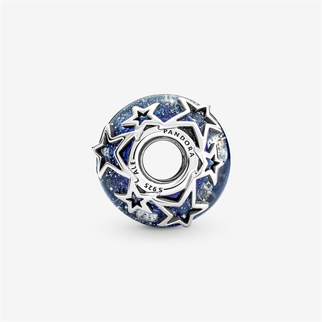Pandora Moments Galaxy Blue And Star Murano Charm