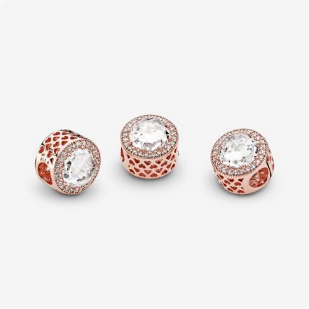 Pandora Moments Clear Radiant Hearts Charm