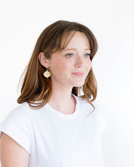 Susan Shaw Bee Intaglio Dangle Earrings