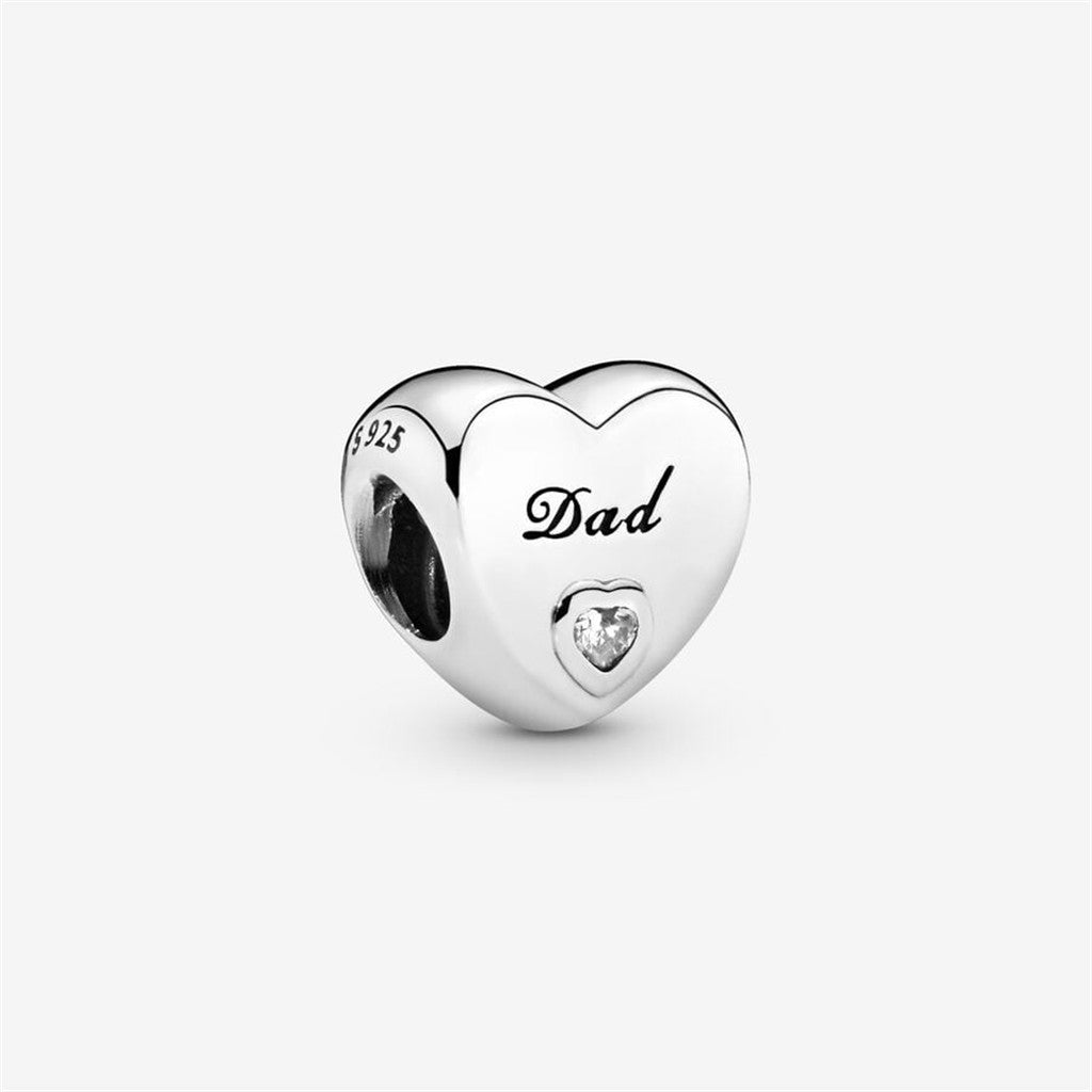 Pandora Moments Silver Dad Heart Charm