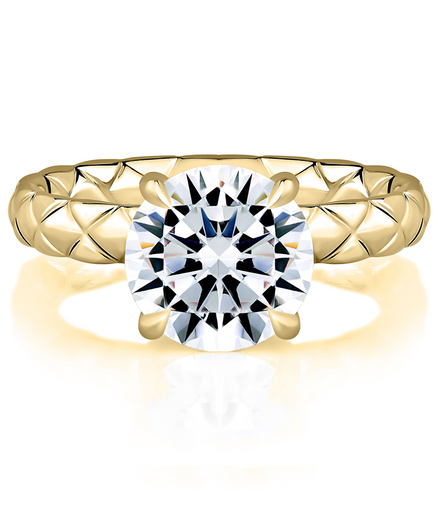 A.JAFFE 14K Yellow Gold 0.08 CTW Diamond Hidden Halo SemiMount Engagement Ring