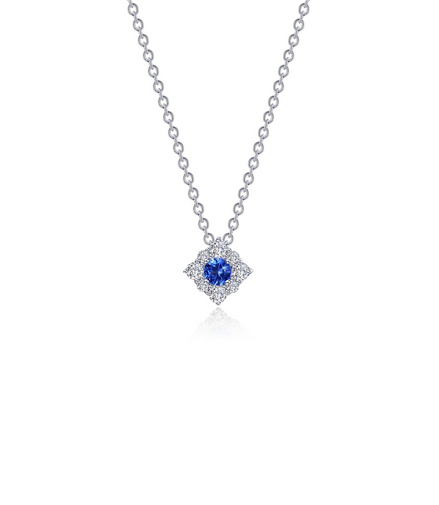 Lafonn 0.43 CTW Simulated Diamond And Sapphire Halo Necklace