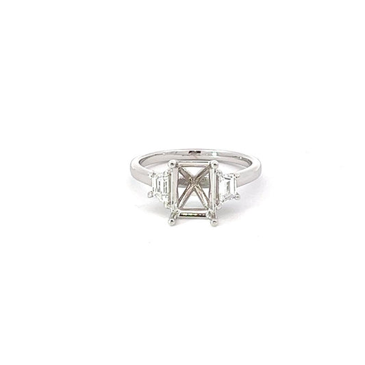 14K White Gold Diamond Semi-Mount Engagement Ring