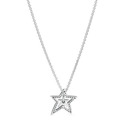 Pandora Moments Pavé Asymmetric Star Collier Necklace 45 cm