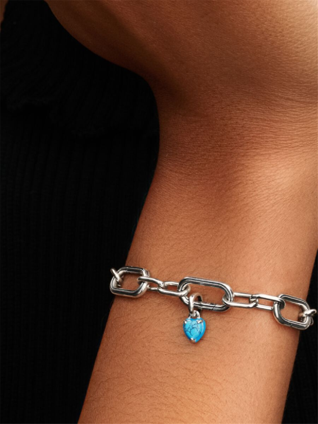 Pandora Turquoise-colored Heart Mini Dangle Charm