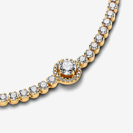 Pandora Timeless Sparkling Halo Tennis Bracelet Size 18