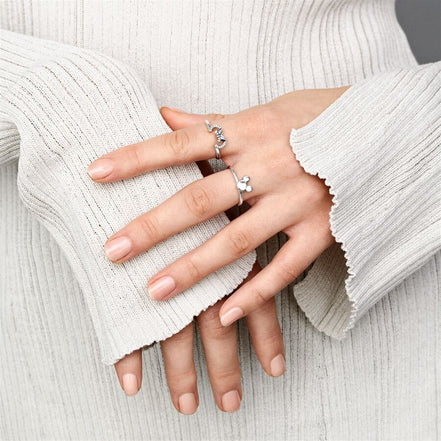 Pandora Disney Mickey Mouse Silver Silhouette Ring 4.5