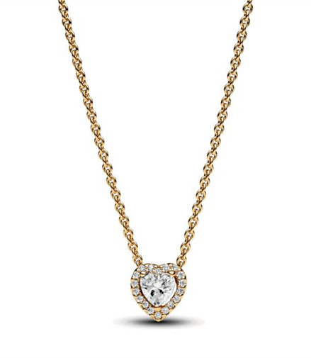 Pandora Sparkling Heart Gold-Plated Collier Necklace
