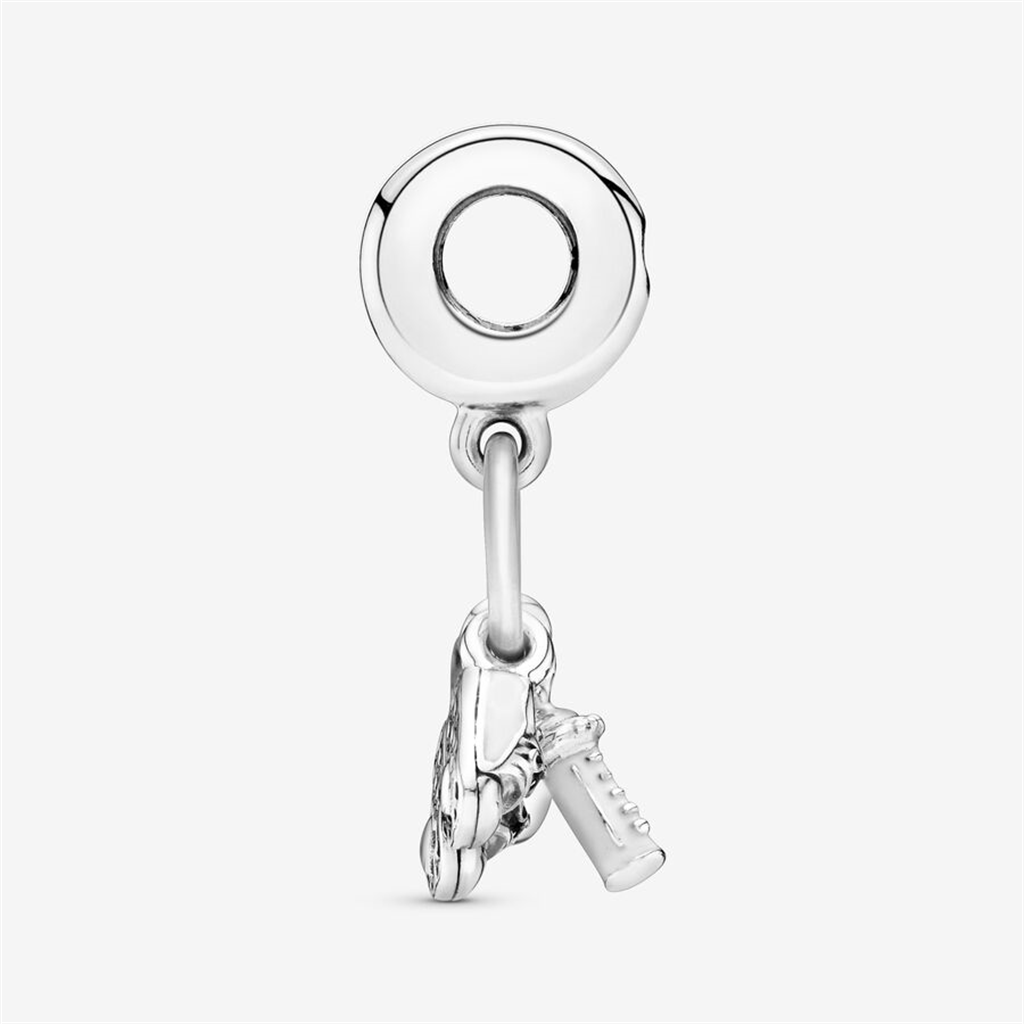 Pandora Moments Shoes, Baby Bottle And Heart Silver Dangle
