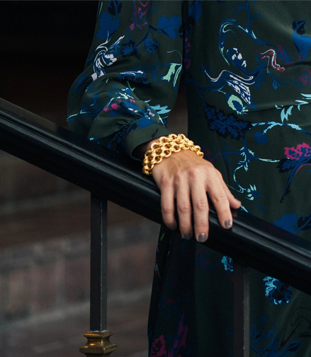 Susan Shaw Triple Strand Double Link Chain Bracelet