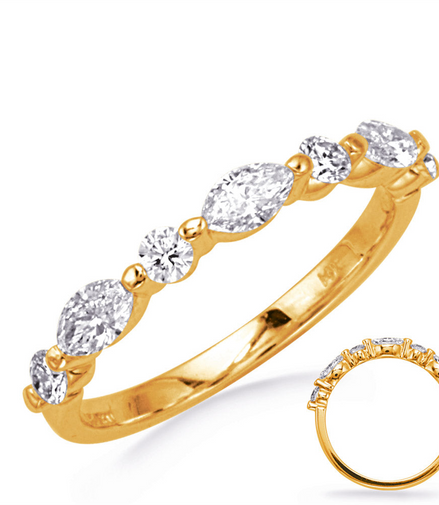 14K Gold 0.29 CTW Alternating Diamond Wedding Band