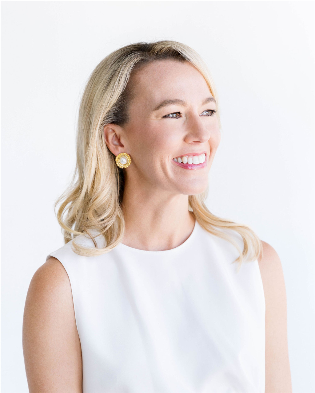 Susan Shaw Triple Gold Plated Dotted Pearl Studs