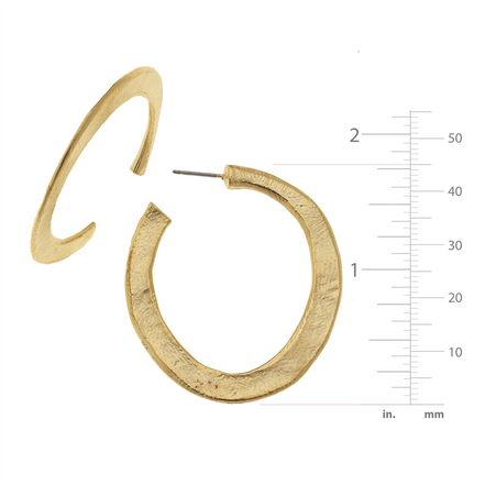 Susan Shaw Triple Gold Plated Hammered Hoop Earrings