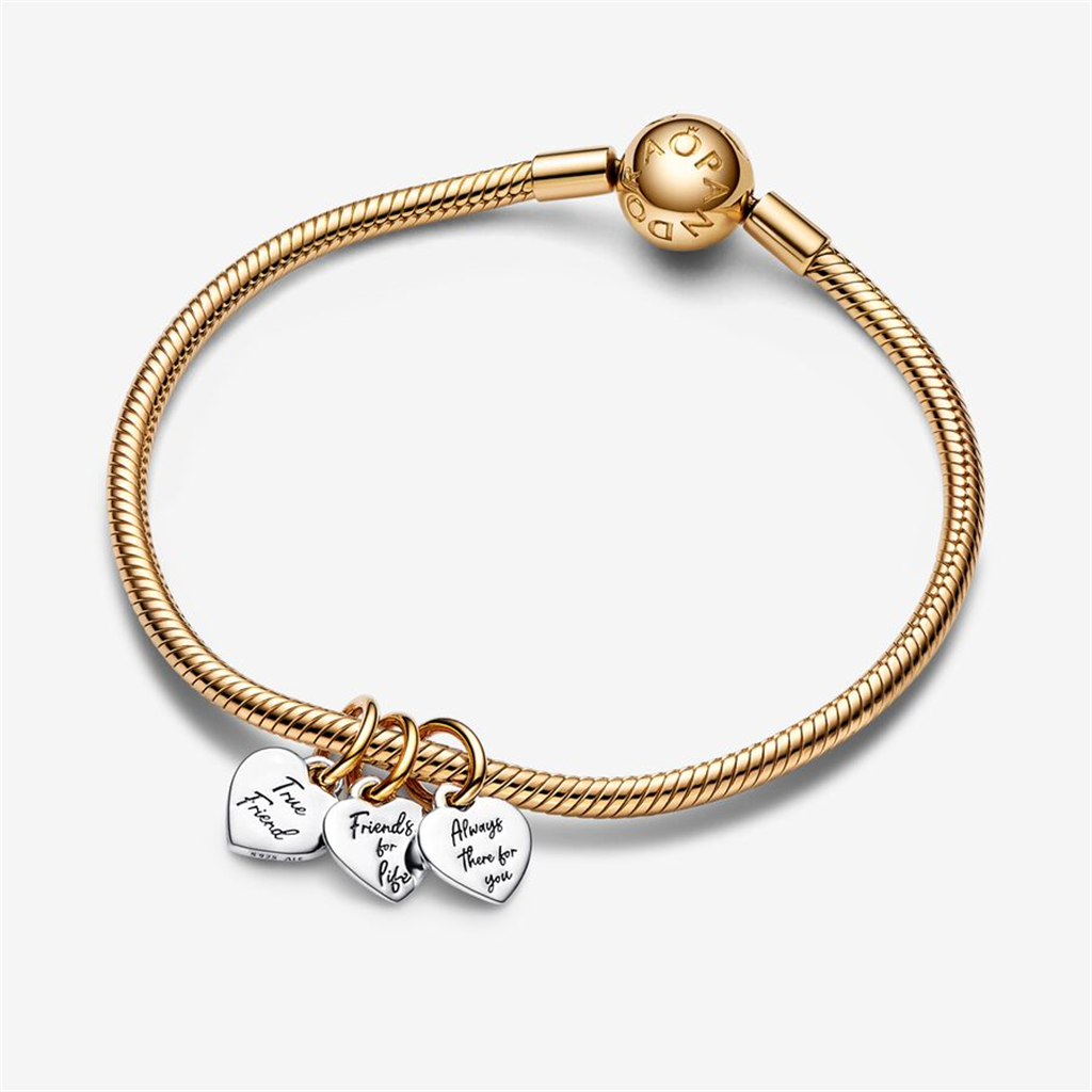 Pandora Moments Two-Tone Splittable Friendship Triple Dangle Charm